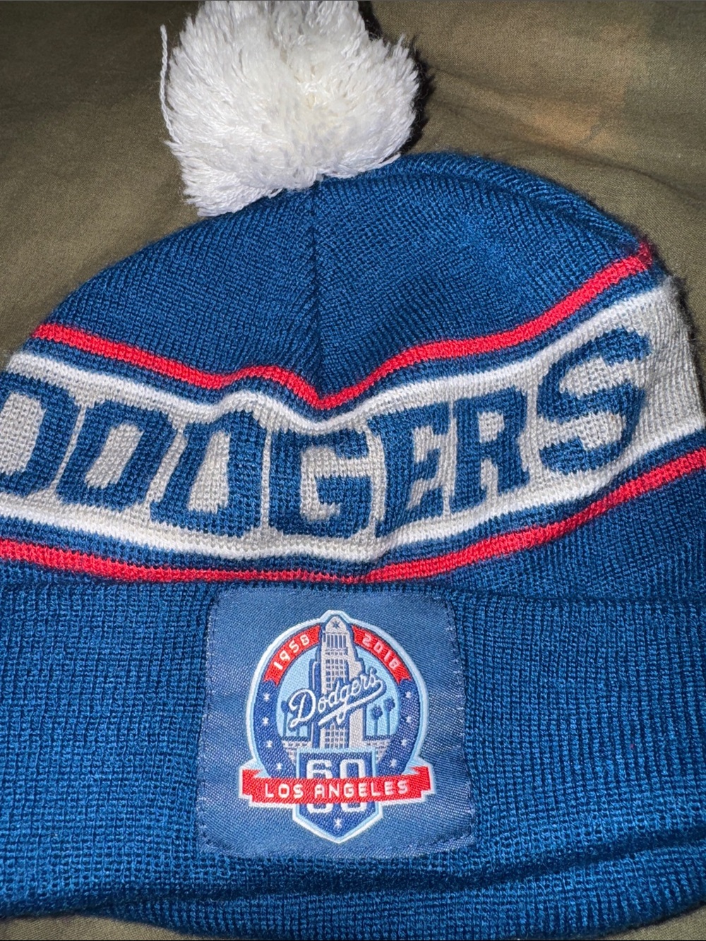 Los Angeles Dodgers Blue Pom Beanie Hat